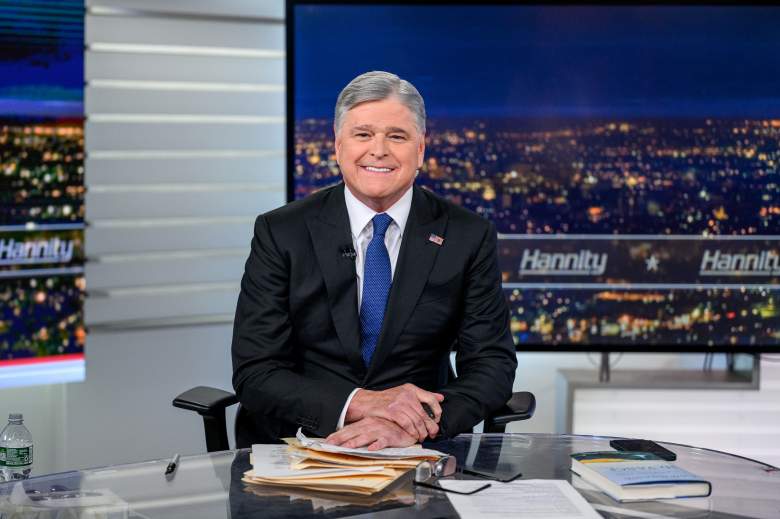Host Sean Hannity poses as Vice President JD Vance visits the show "Hannity" at Fox News Channel Studios on June 15, 2026 in New York City.