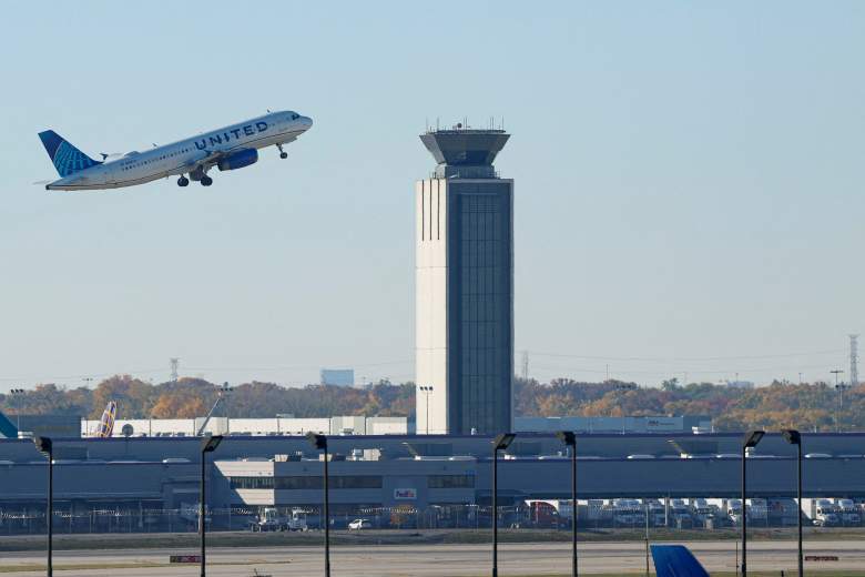 United Airlines plane in flight