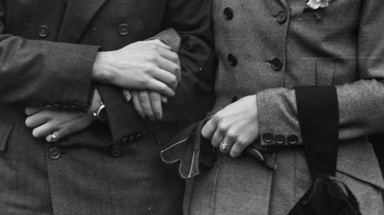 vintage photo of a couple holding hands